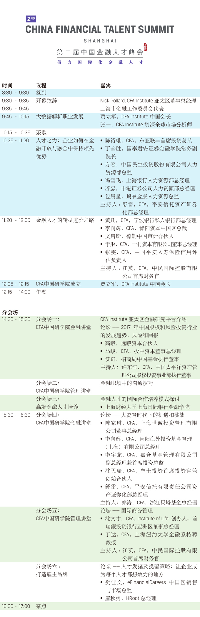 2017第二屆CFA中國金融人才峰會(huì )