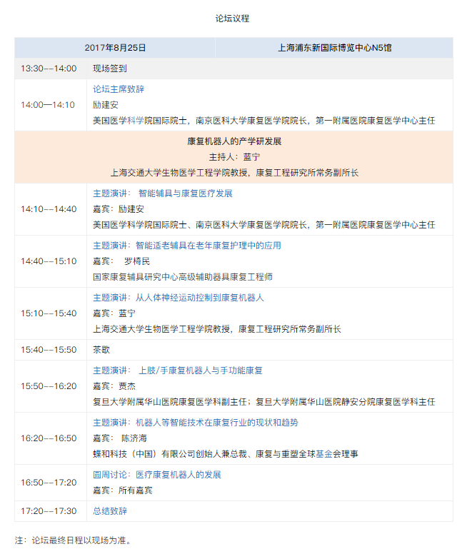 2017世界醫療(康復)機器人創(chuàng  )新與發(fā)展高峰論壇