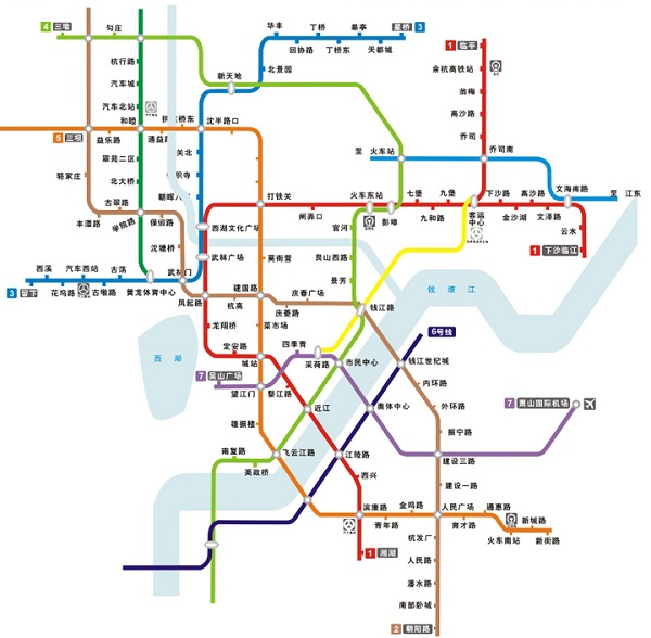 杭州地鐵線(xiàn)路圖